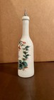 Vintage Barber Bottle Hand Painted Leaves And Flowers   Pontilled