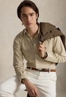 Nwt Polo Ralph Lauren Beige Stripe Classic Fit Long Sleeve Stretch Oxford Shirt