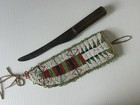 Beautiful Plains Indian Original Beaded Knife Sheath Historic Artifact Fur Trade