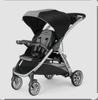Chicco Bravofor2 Double Stroller Black gray Canopy Cup Holder Basket