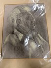 Original Charcoal Portrait Drawing Man In Profile Matted Fine Art Sketch