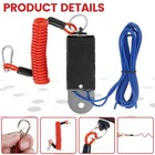 Trailer Breakaway Switch Kit Red Coiled Lanyard Cable Pull Pin Carabiner Brake