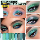 Matte Shimmer Light Deep Green Eye Shadow Palette Makeup teal Eyeshadow Long Las