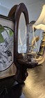 Wooden Wall Sconce Candle Holder With Clear Glass Hurricane Shade Vintage