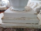Large 3 Tiered Square White Architectural Wood Column Base Pedestal Riser