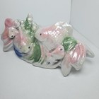 Ceramic Lusterware Pearlised Twin Goldfishes 7 5    Figurine Vintage Koi  Pastel 