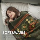 Merino Wool Blanket - Warm Thick Washable Outdoor Throw  Myers Green 79  X 63 