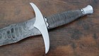 30    Medieval Short Sword Double Edge Steel Hilt Damascus Blade Battle Ready