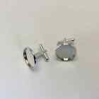 10x Silver Cufflink Setting Blanks Fits 18mm Cabochon