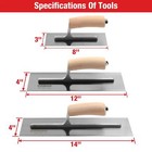 Goldblatt 3-pieces Drywall Trowel 14  x4   12  x 4   8  x 3  Masonry Trowel Sets