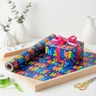  Happy Birthday Wrapping Paper Roll 17 17 Inch X 33 Feet Blue - Happy Birthday