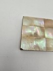 Vintage Makeup Compact Mother Of Pearl Shell Brass Square As-is Corner Chips