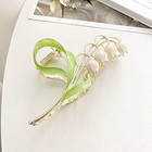 1pc Pink Lily Of The Valley Flower Hair Clips  Large Metal Claw Clip orchid 