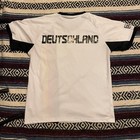 2014 Germany Deutschland Embroidered Eagle Crest Striped Fan Jersey Tshirt M