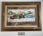 Vintage Original Oil Painting Impressionist Still Life Fresh Apples Signed 1966