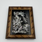 Vintage Korean Asian Art Mother Of Pearl Inlay Tree Birds Framed 5 5  X 7 
