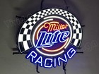 Vivid Led Miller Lite Beer Racing Flags 24 x20  Neon Sign Lamp With Dimmer