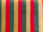 Vtg Christmas Store Wrapping Paper 2 Yards Gift Wrap Green Red Gold Stripe