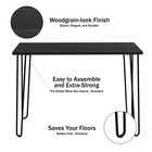 Office Desk With Hairpin Legs Laptop Computer Table Home Furniture  Black