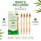 Bamboo Toothbrushes For Adults Soft Bristles Eco Friendly Vegan 4 Pack