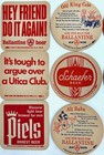 Vintage Lot Of 9 Beer Coasters - 1950 s 60 s - World Fair  Genesee  Utica  Etc 