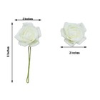 24 Ivory 2  Mini Foam Rose Flowers Stems Wedding Events Decorations Supplies