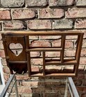 Vintage Solid Wood Wall Shelf Heart Cutout Door Country Farmhouse 2 Pegs 22   x14   