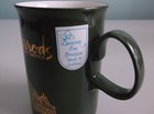 Vintage Harrods Knightsbridge Green Mug Gold Signature Logo Scotland Orig Label