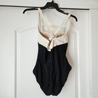 Vintage One Piece Swimsuit Womens 14 Black White 50s 60s Minimalist Retro Monroe