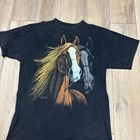 Vintage Usa Tultex Horse Face Print 3d T-shirt Tee Rare Vtg Sz Large L Cotton