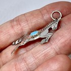 Navajo Horse Turquoise Pendant 1 5in Signed Louise Yazzie Sterling Rearing Usa