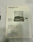 Ar Turntable - Acoustic Research Operating Instructions -original Booklet