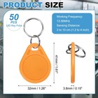 50 Pcs 13 56mhz Uid Writable Rewritable Smart Key Fobs For Access  Orange