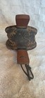 Vintage Wooden Fireplace Bellows Hand Carved Chef Leather Barbecue Hearth Tool