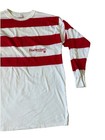 Vtg 1988 Budweiser Red White Striped Rugby Dbl Sided Long Sleeve Shirt Men 2xl