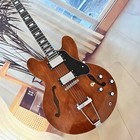 335 Brown Electric Guitar Semi Hollow Body Rosewood Fretboard Hh Pickup