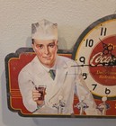 Vintage Coca Cola Fountain Service Wall Clock  Battery Operated-working 