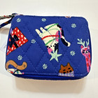 Nwt Vera Bradley Essential Travel Pill Case Catnip Christmas New Box Blue Kitty