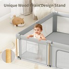 Foldable Baby Playpen With Mat  Play Yard Fence For Babies Boys Girls Toddlers