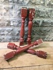 4 Balusters Rustic Red Wood Architectural Salvage Spindle Porch Post House J
