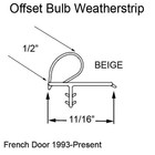 Marvin Weatherstrp For Clad Inswing Wood Doors V796 Bulb 92 875 Inches Long
