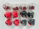 Set Of 12 Black Red Clear Rumple Minze Schnapps Shot Glass Beer Stein New Bj