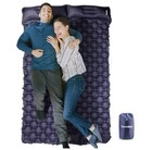 Double Camping Sleeping Pad With Pillow Foot Pump Self Inflating For 2 Person
