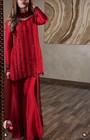 Silhouettebyaw Pakistani Red Sequin Embellished Salwar Kameez Set Women Medium