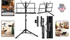 Folding Music Stand For Sheet Music   Books - Lightweight   Portable With Bag