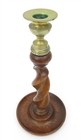 Vintage Pair Of Solid Oak Barley Twist English Candlesticks 9 75  X 4 5  Diam