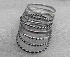 Sterling Silver Stacking Ring Set   Set Of 8 Sterling Silver Stacking  All Size