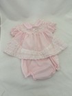 Vintage Mayfair Infants 6 Months Baby Girl Dress Light Pink Ruffle W Bloomers