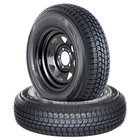 2pcs St205 75d14 Trailer Tires With 14 In Rims 5 Lug On 4 5 In Load Range C 6pr