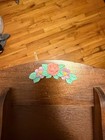 Vintage Wooden Wall Mail Organizer Heart Cutouts Floral Accent Key Holder